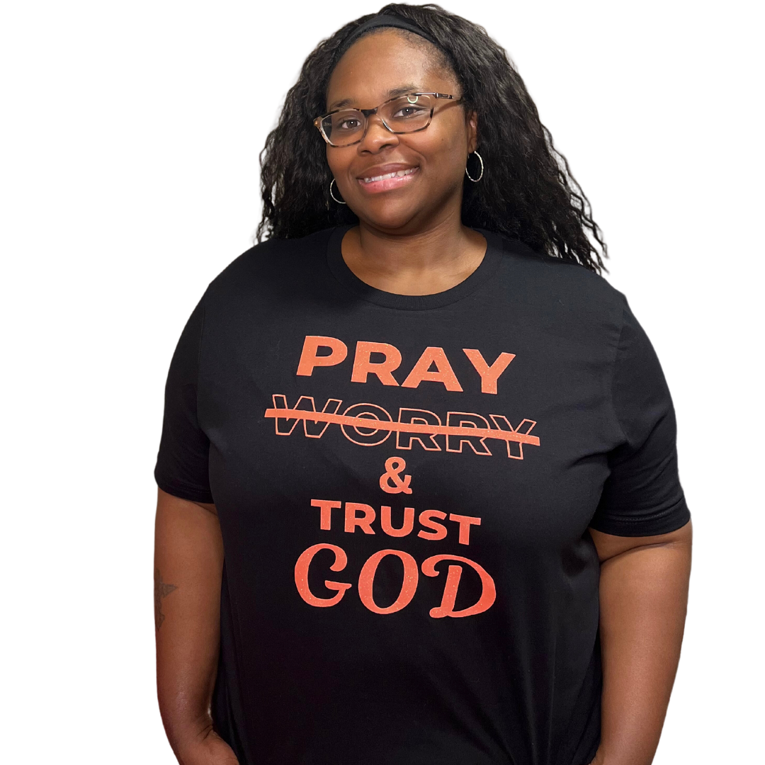 Pray & Trust God Shirt-Glitter text