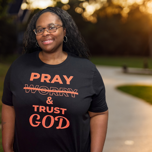 Pray & Trust God Shirt-Glitter text